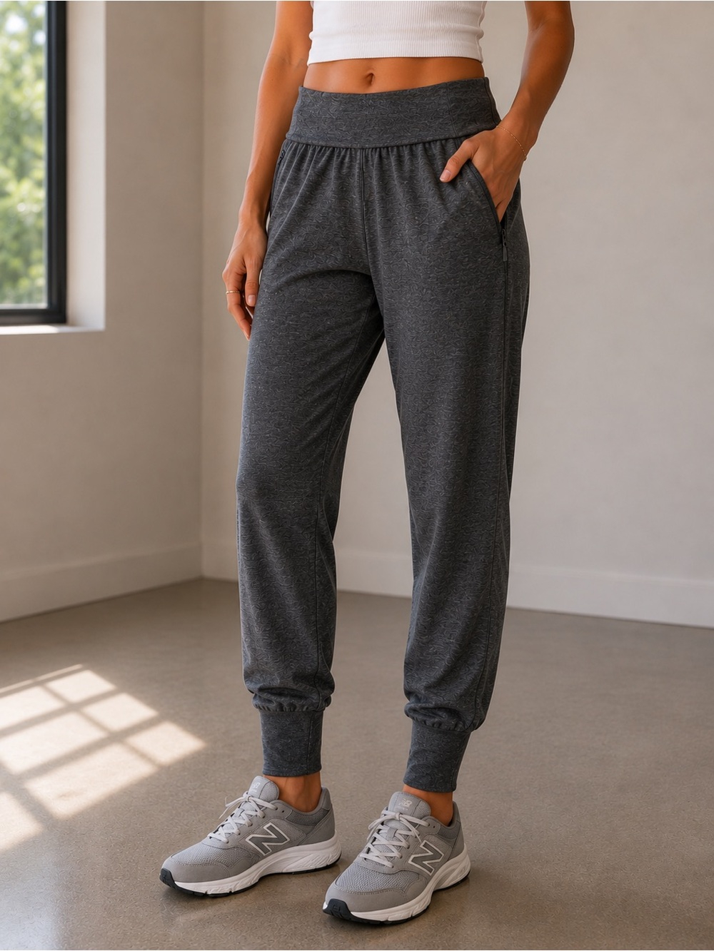 aerie Dark Gray High-Waist Jogger Pants